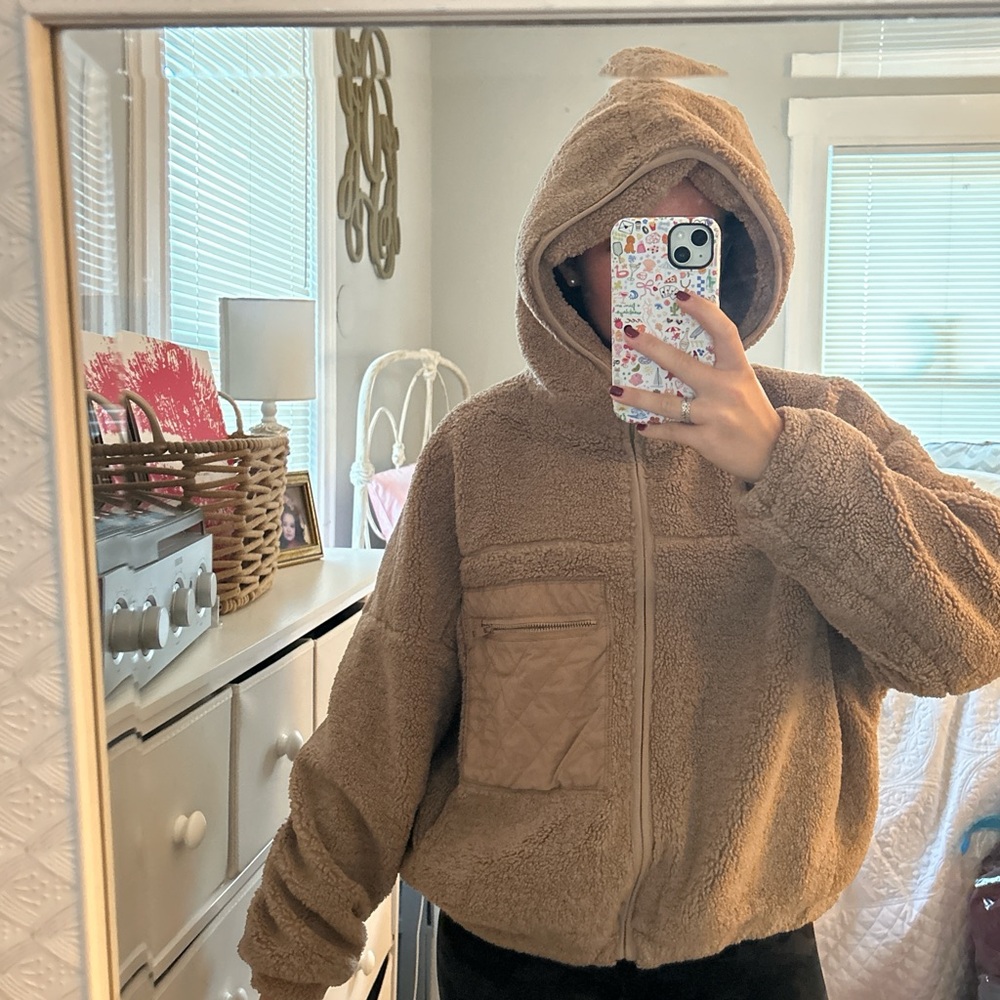 Fuzzy brown jacket
